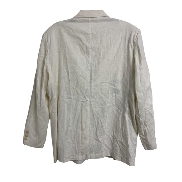 Andrew Fezza Beige Linen Sports Jacket Size L - Picture 4 of 10